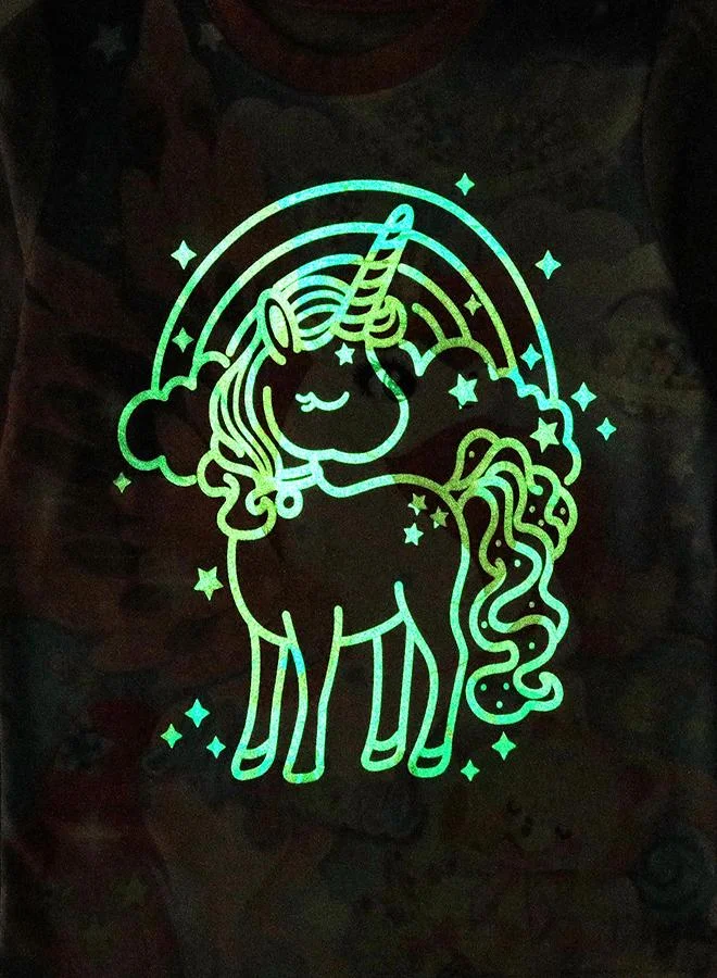 babyqlo Starry Night Unicorn Glow-in-the-Dark PJs for Girls
