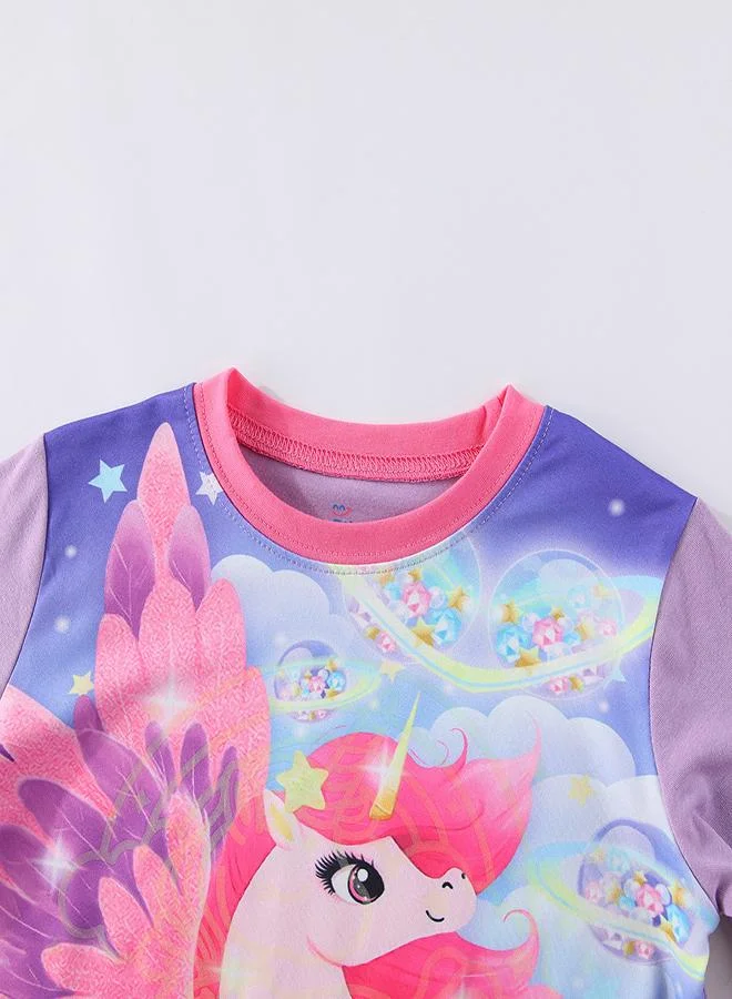 babyqlo Starry Night Unicorn Glow-in-the-Dark PJs for Girls