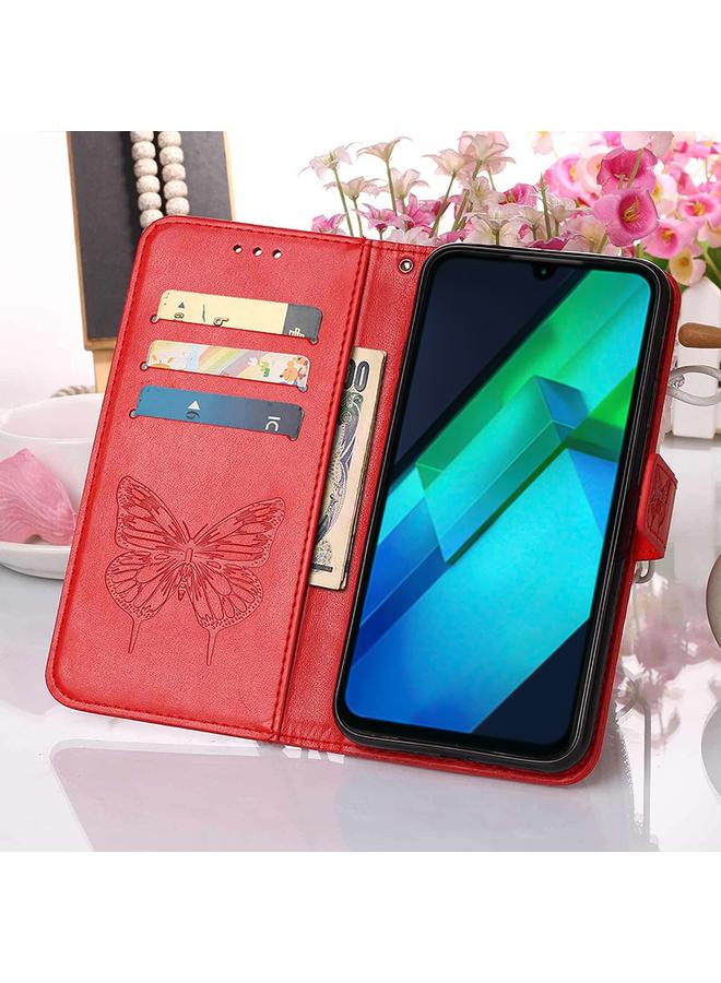 زبون جراب لهاتف Infinix Note 12 G96، جراب هاتف جلدي قابل للطي بتصميم فراشة منقوش - Image 5