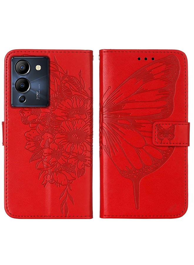 زبون جراب لهاتف Infinix Note 12 G96، جراب هاتف جلدي قابل للطي بتصميم فراشة منقوش - Image 2