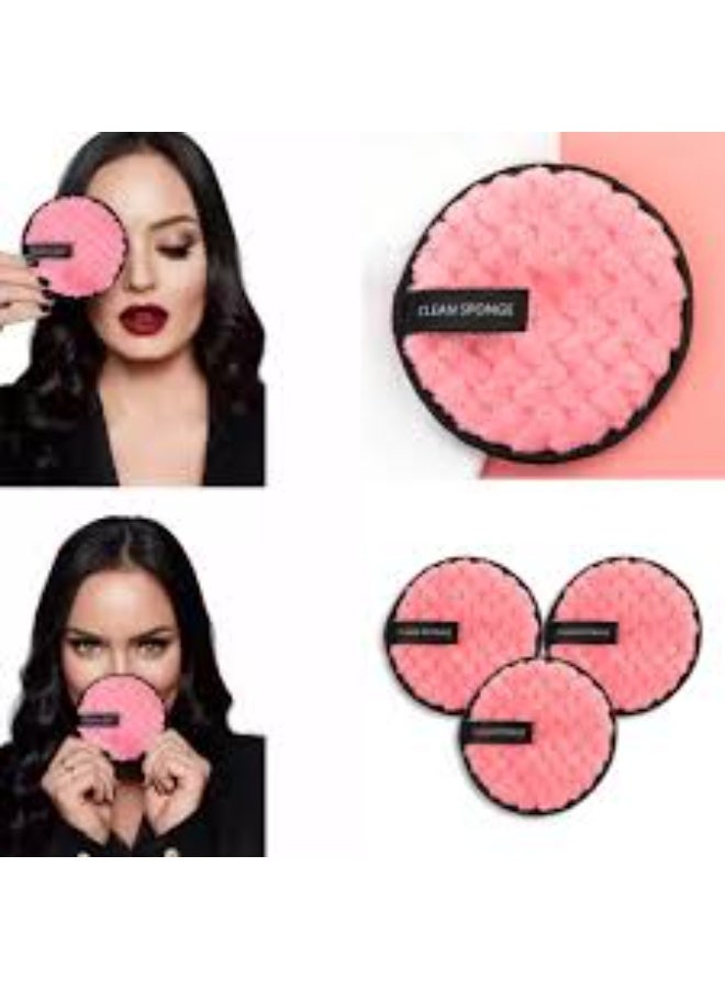 وسادة قطنية من الألياف الدقيقة لإزالة المكياج، قابلة للغسل، منشفة تنظيف مكياج، أداة للعناية بالبشرة. قد يختلف لون مزيل المكياج. قطعة واحدة - Image 3