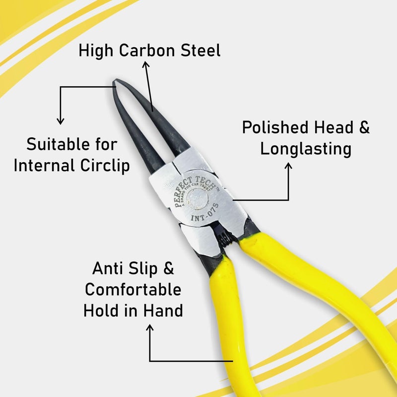 PERFECT TECH 122MM/5" Circlip Plier/ 5" Snap Ring Lock Plier (Internal Straight- INT-05S) - Image 2