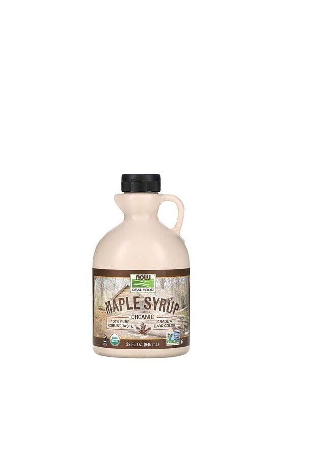 Now Foods NOW Foods, Real Food, Organic Maple Syrup, Grade A, Dark Color, 32 fl oz (946 ml) 