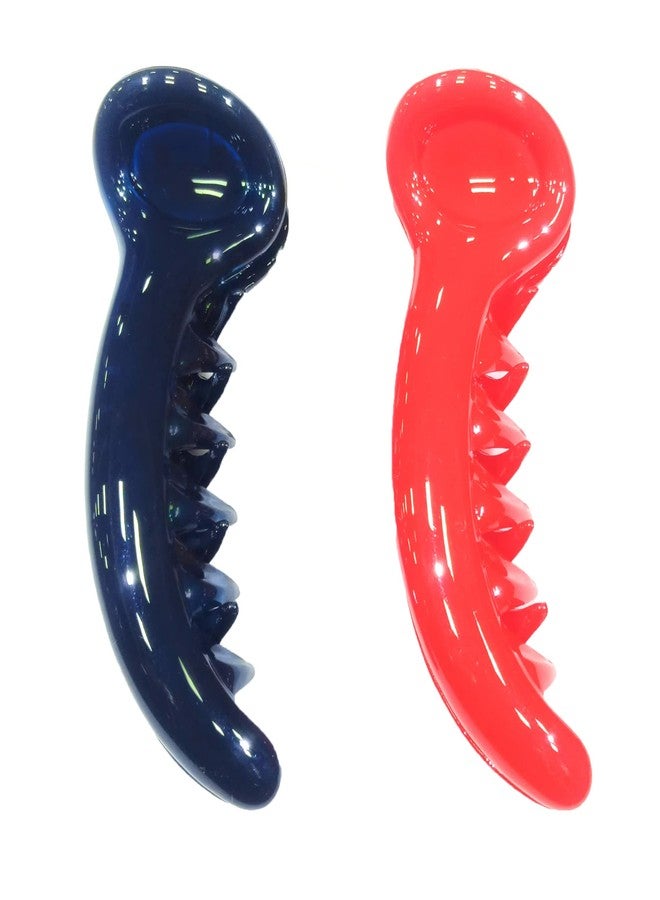 Fairytale Blue & Red Korean Big Dolphin Hair Clip Hair Claw For Girls And Women's. Size 4 inches. Set Of 2. - Image 1