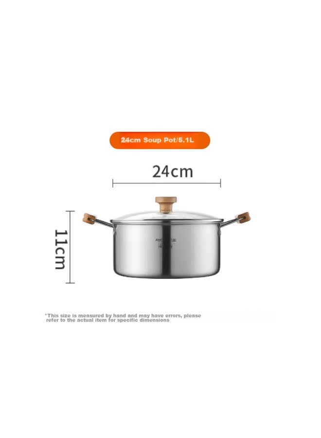 Joyoung Milk Pot, Baby Food Pot, 316l Stainless Steel Soup Pot, Home Small Soup Pot, For Heating Milk And Cooking Noodles, 24cm - Image 1