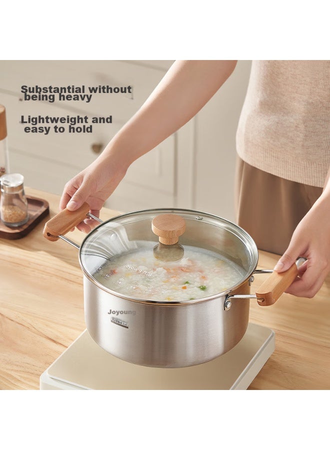 Joyoung Milk Pot, Baby Food Pot, 316l Stainless Steel Soup Pot, Home Small Soup Pot, For Heating Milk And Cooking Noodles, 24cm - Image 4