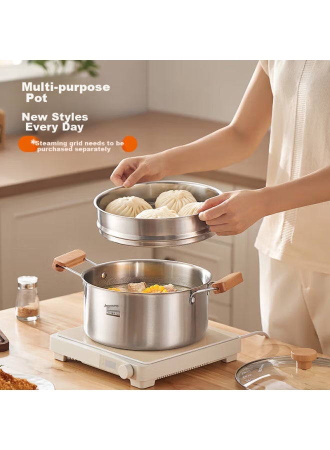 Joyoung Milk Pot, Baby Food Pot, 316l Stainless Steel Soup Pot, Home Small Soup Pot, For Heating Milk And Cooking Noodles, 24cm - Image 5