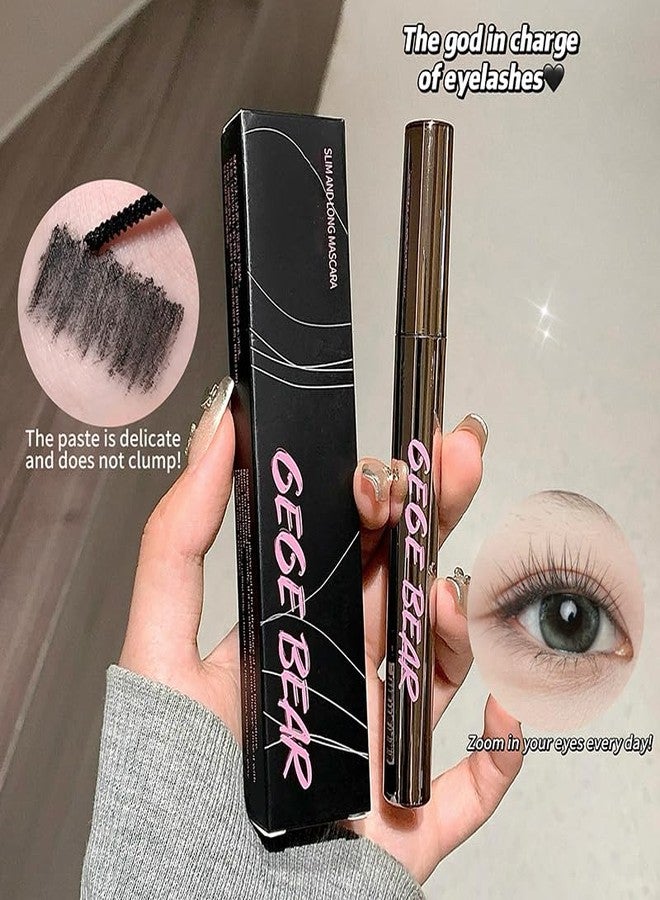 Gege Bear Mascara Slim And Long | Black Brown Color Options | Waterproof Smudge Proof | Teen Women Girls | Soft Bold Aesthetic | Lengthening Volumizing Mascara | Sensitive Eyes Safe | Non-Clumping Long Lasting (01#Black, 3g) - Image 4