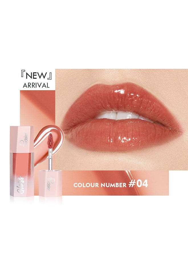 pudaier Ultra Glossy Lip Gloss Diamond Matte Lip Oil Gloss Glitter Metallic Liquid Lipstick Glitter Shimmer Lip Glaze Shimmery Finish High Pigment Long Lasting Lip Gloss Tint Makeup #04 - Image 2