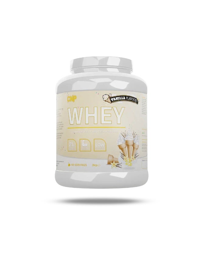 CNP Professional Premium Whey Protein Vanilla 2kg 66 Servings – 21g Protein, Low Carb, Easy Digestion, Halal & Vegetarian - Image 1