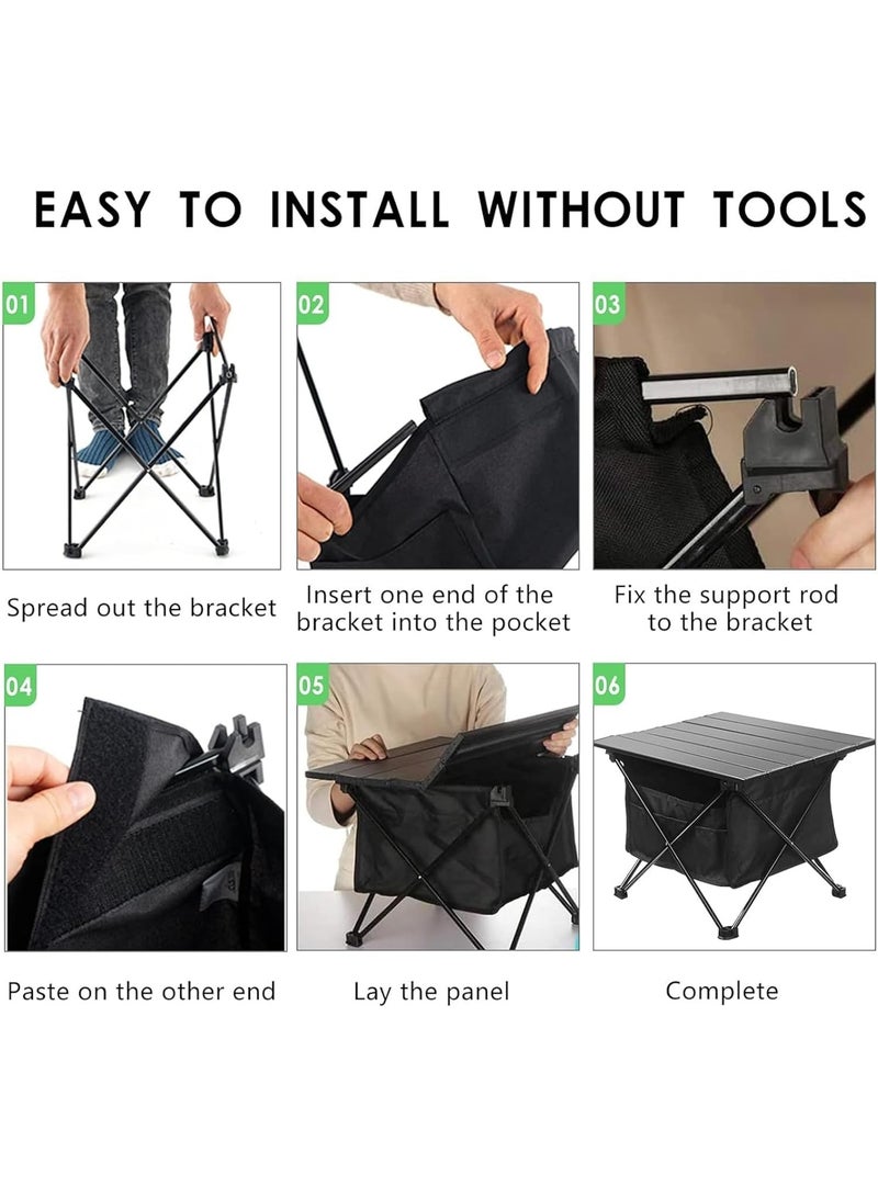 Generic Portable Camping Table Folding Ultra Lightweight Compact Side Table Portable Small Folding Table Large Capacity Storage And Carrying Bag Suitable For Outdoor Camping  - Image 4