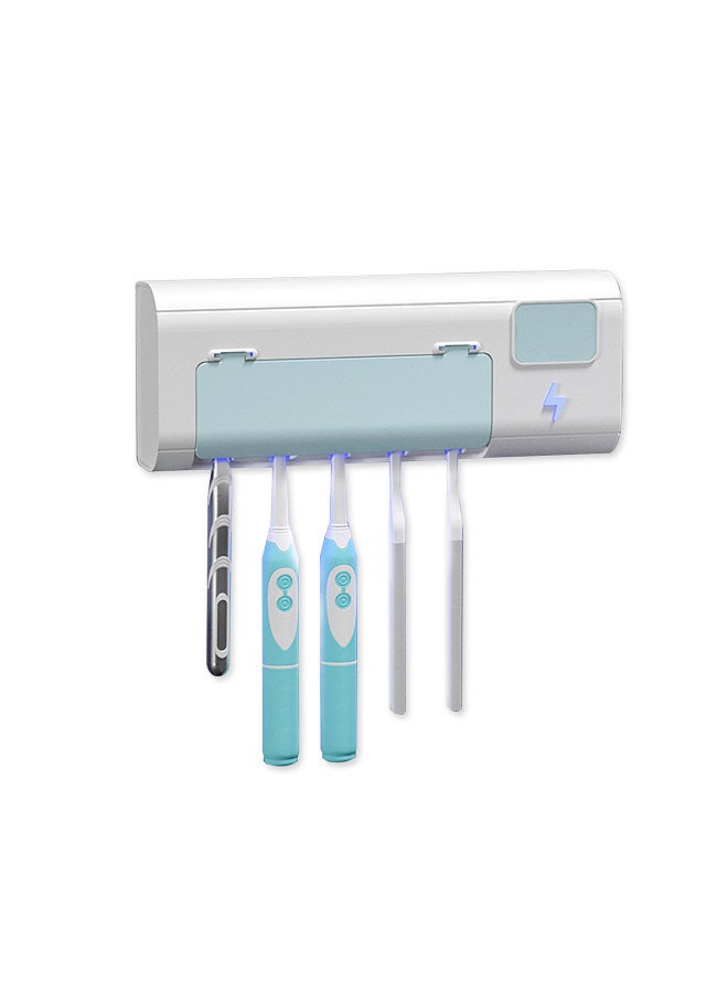 UV Toothbrush Sanitizer Toothbrush Holder Wall Mounted with Sterilizer and Timing USB Charging UV Toothbrush Organizer Cleaner 1500mAh for Ladies Family  - Image 1
