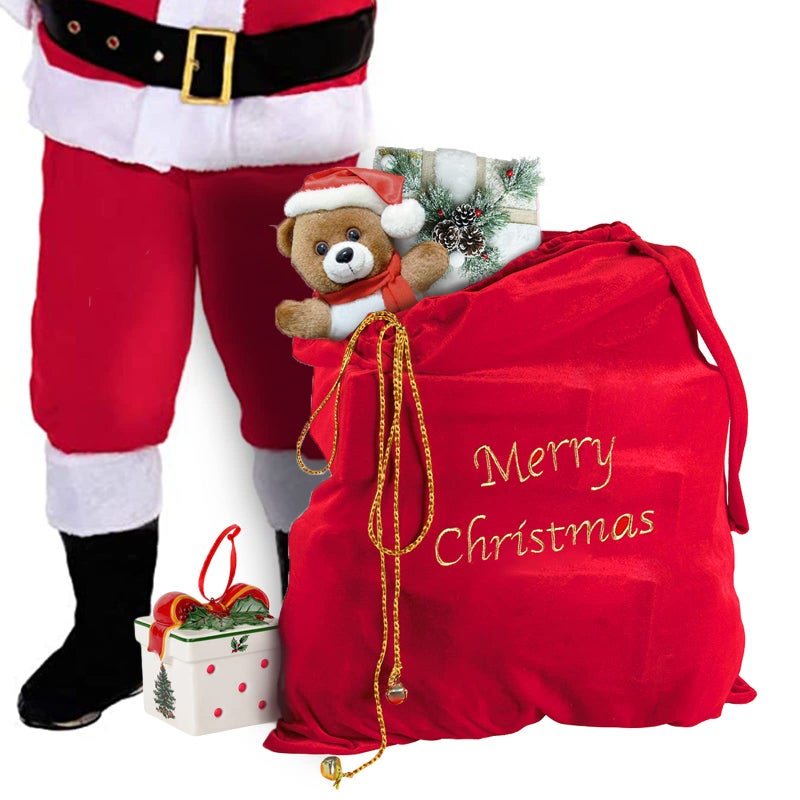 ReneeCho Santa Christmas Bag Gift Sack X-mas Accessories 30x35 inches Large Size - Image 1
