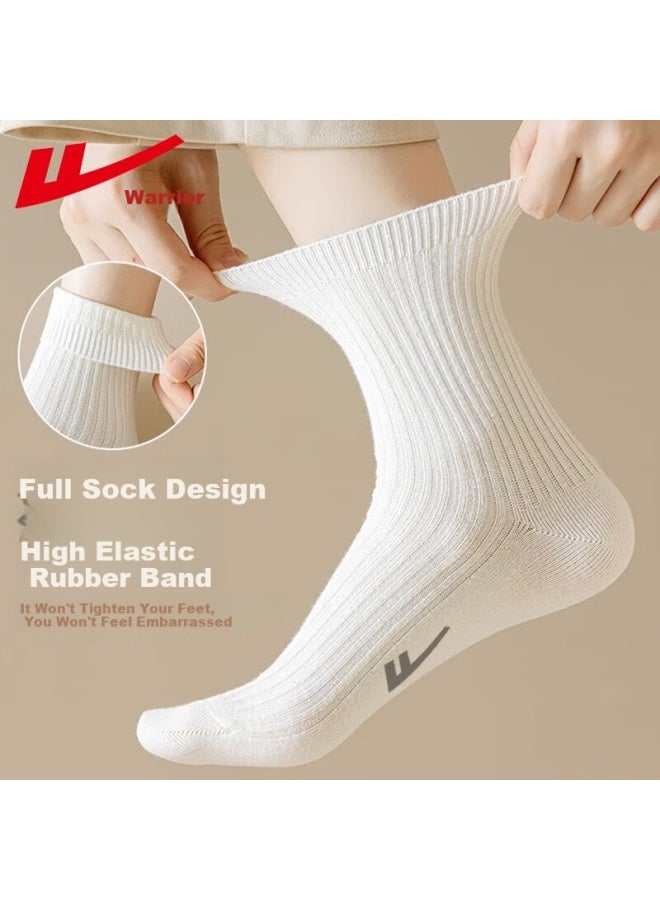 Pull Back Warrior Women's Mid-calf Socks Spring And Autumn Warm Cotton Antibacterial Odor-resistant Solid Color Socks - Image 2