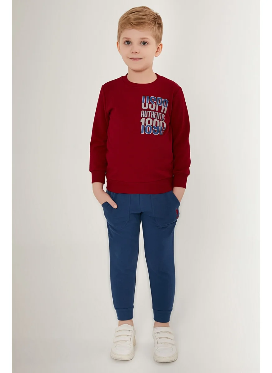 يو اس بولو اسن BASE. Polo Assn. Originals Burgundy Boy's Tracksuit Set