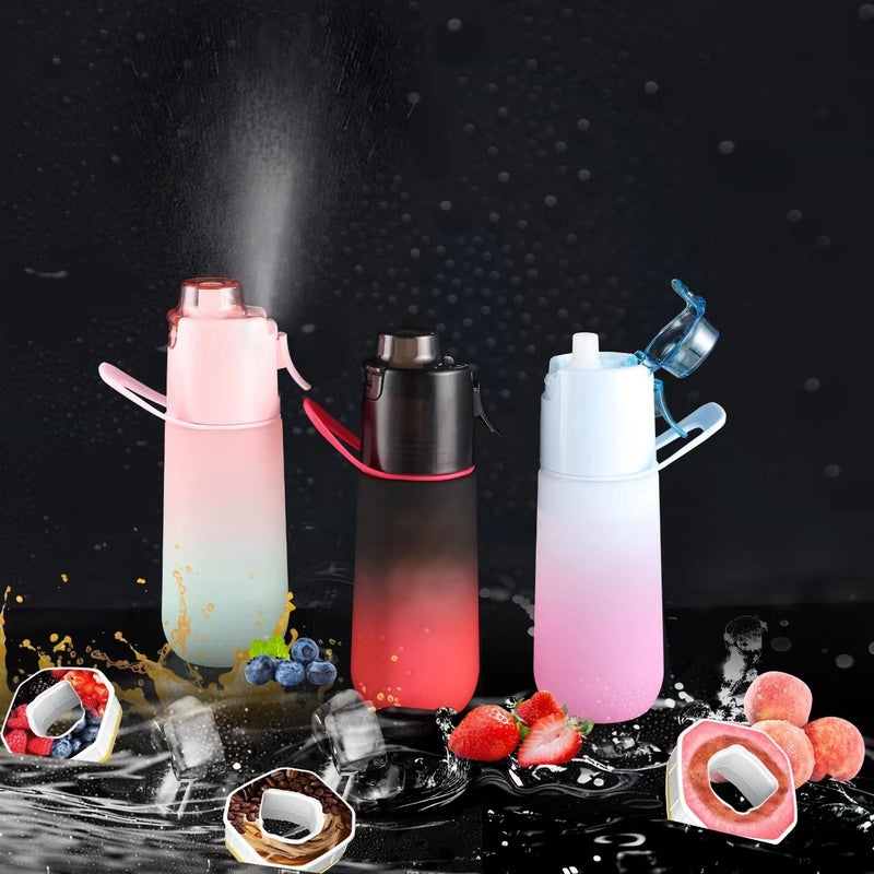 Pink Green Scented Spray Water Bottle 750ml - Hydrating Cooling Sports Bottle with Fragrance - Image 5