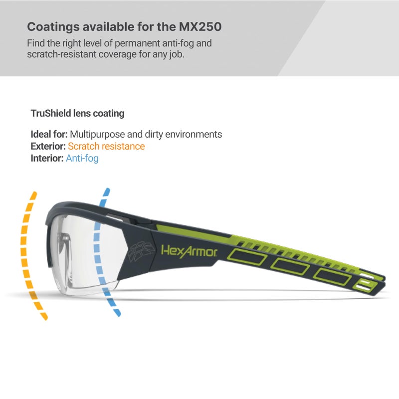HexArmor MX250 Variomatic Safety Glasses for Men and Women | Transition Lenses | Anti-Fog | Scratch-Resistant | Metal-Free | Certified ANSI Z87| 100% UV Protected Eyewear - Image 4