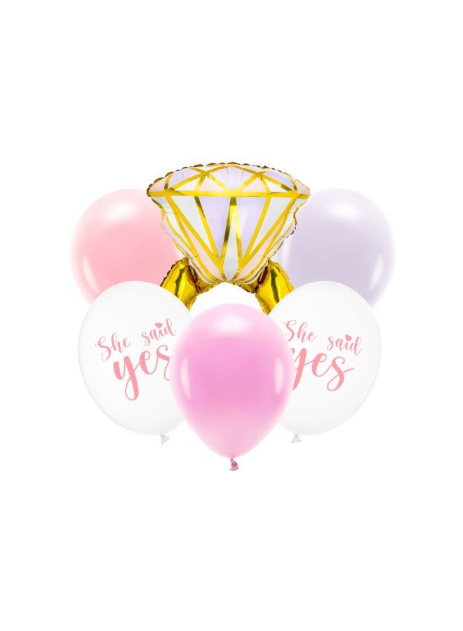 PartyDeco Balloon set Ring, mix (1 pkt / 6 pc.) - Image 1