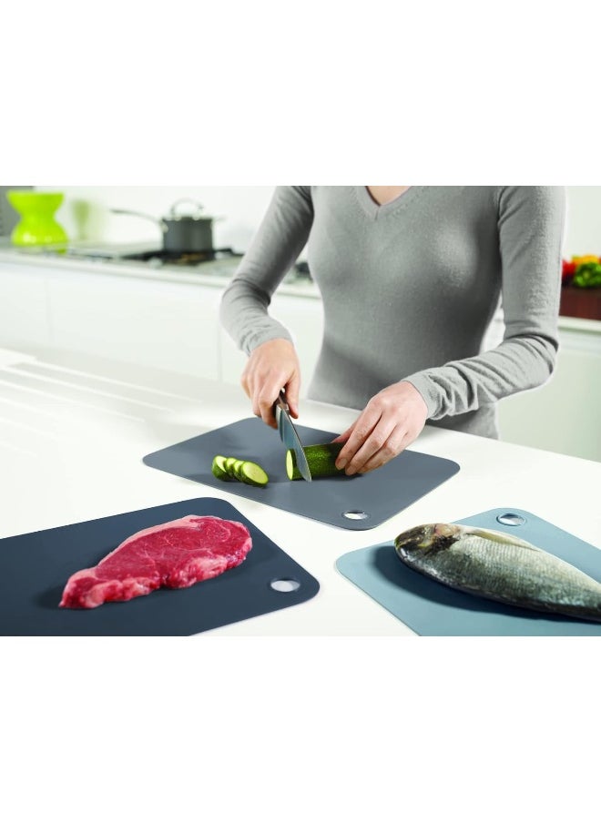 Joseph Joseph Pop Colour Coded Chopping Mats, Sky Blue Set of 3