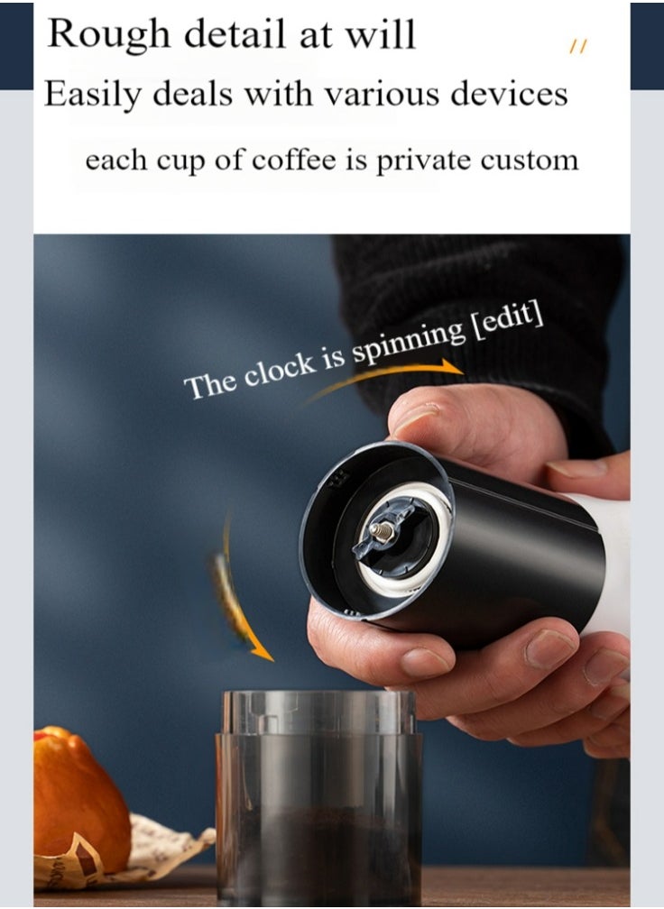 Healife Coffee grinder, 2-in-1 electric and manual grinder, 6-level adjustable coarseness, USB rechargeable - with hand grinding kit  - Image 3