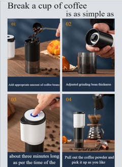 Coffee grinder, 2-in-1 electric and manual grinder, 6-level adjustable coarseness, USB rechargeable - with hand grinding kit - pzsku/ZAC0587770252AD8AF814Z/45/_/1729136489/2d10c97b-715f-4d23-811a-05d7042c669b