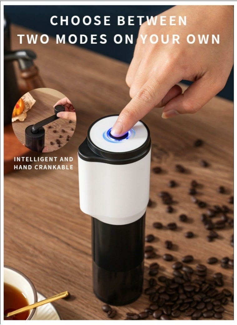 Healife Coffee grinder, 2-in-1 electric and manual grinder, 6-level adjustable coarseness, USB rechargeable - with hand grinding kit  - Image 1