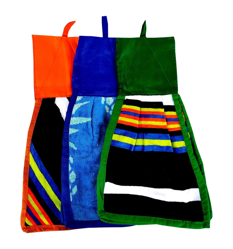 Space Fly Collection Super Absorbent Hanging Double Kitchen Napkin/Hand Towel, Stylish, Attractive (Multi Color_ Set of 4 Pieces) - Image 2