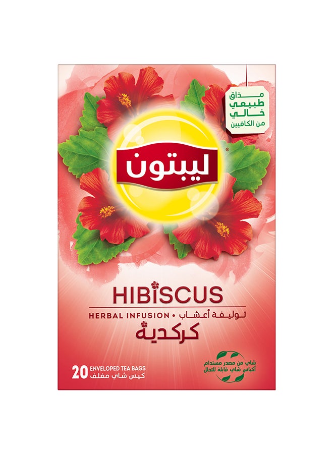 ليبتون شاي أعشاب الكركديه (40 جم) 20 كيس شاي - Image 1