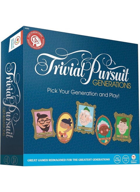 Trivial Pursuit Generations Trivia For Seniors Cognitive Thinking Game Big Easy To Read Cards For Low Vision Fill In The Blank Trivia Cards Memory Board Game Activity For Elderly