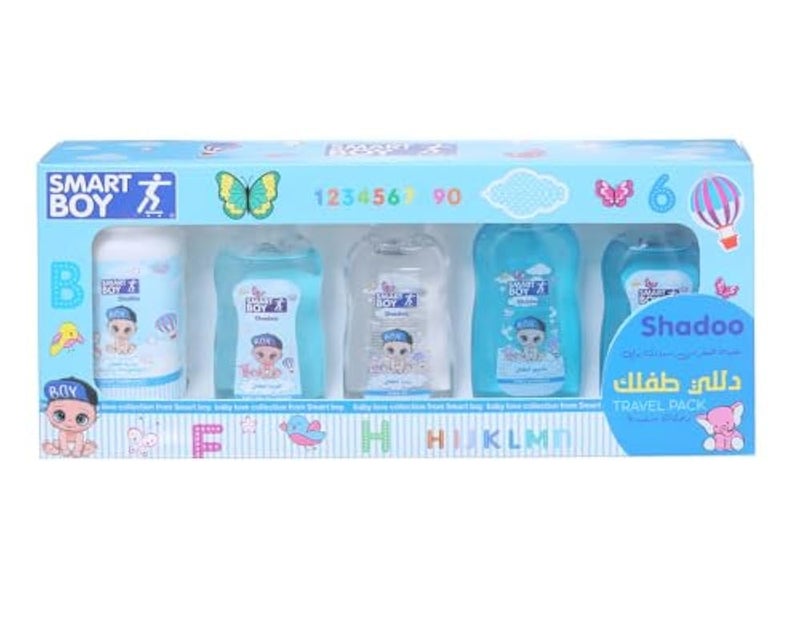 Baby Skin & Hair Care Set (Shampoo + Conditioner + Powder + Oil + Lotion), Light Blue DR-A-621 - Image 2