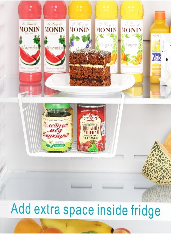 AKDC - Under Shelf Basket, Ispecle Small 6 Pack Under Shelf Storage Hanging Shelf Basket For Pantry Cupboard Laundry Room Add Extra Space, Easy To Install, White - Image 1