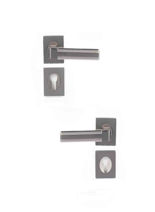 Doganlar Doganlar Avatar Turkish Rosette Cylinder Door Handle Set – Nickel Famia  - Image 2