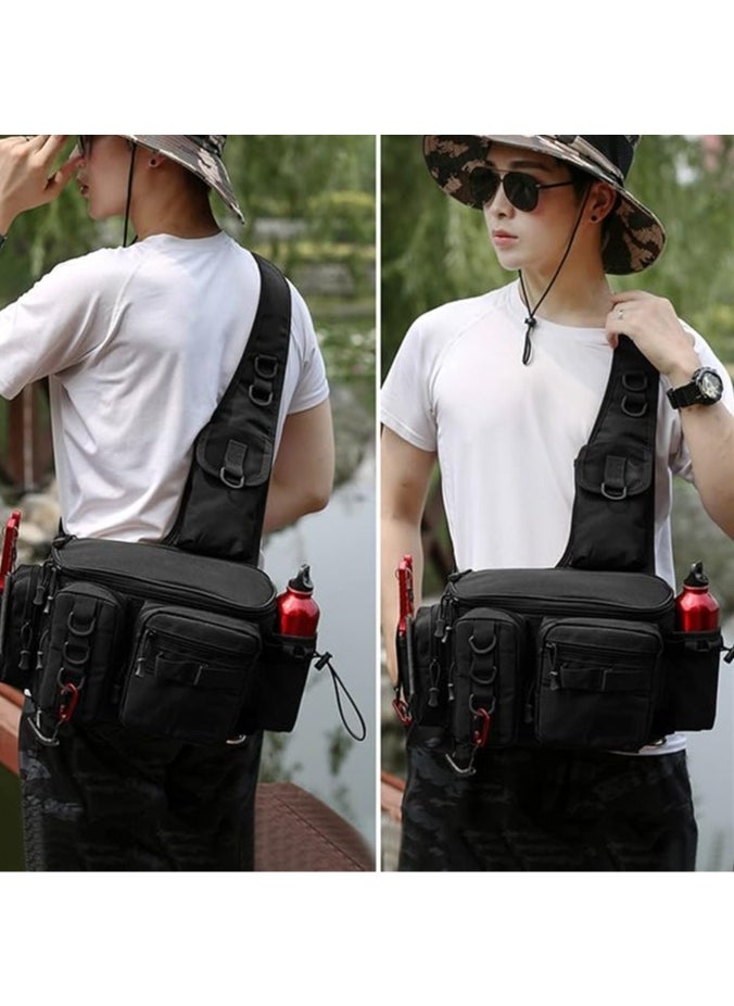 General Multifunctional Outdoor One Shoulder Crossbody Bag, Multifunctional Rod Bag Men's Shoulder Shoulder Crossbody Outdoor Bag Camouflage Tactical Fishing Bag  - Image 5