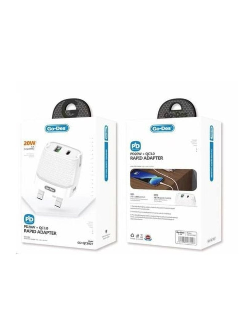 GO-DES 20W Quick Charger White - Image 2