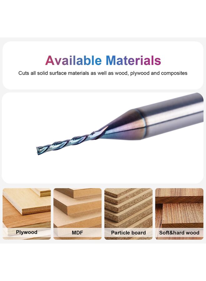 1/16 Inch Shank Downcut Spiral Router Bit 1/4 Inch Cutting Diameter 1 inch Cutting Length with Extra Long Life Coating CNC Router Bits End Mill for Woodwork Mortise Slot - Image 3