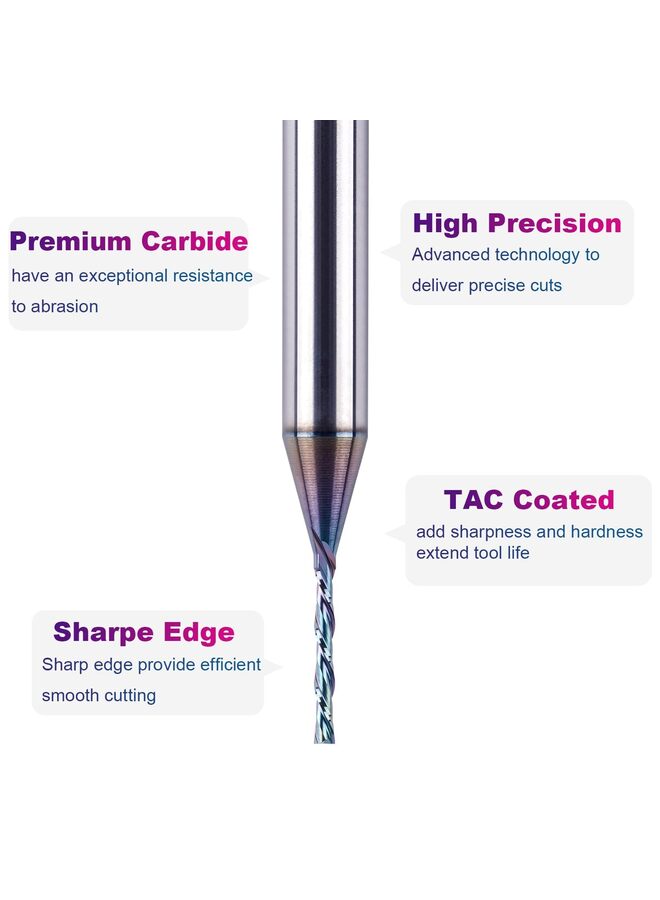 1/16 Inch Shank Downcut Spiral Router Bit 1/4 Inch Cutting Diameter 1 inch Cutting Length with Extra Long Life Coating CNC Router Bits End Mill for Woodwork Mortise Slot - Image 4