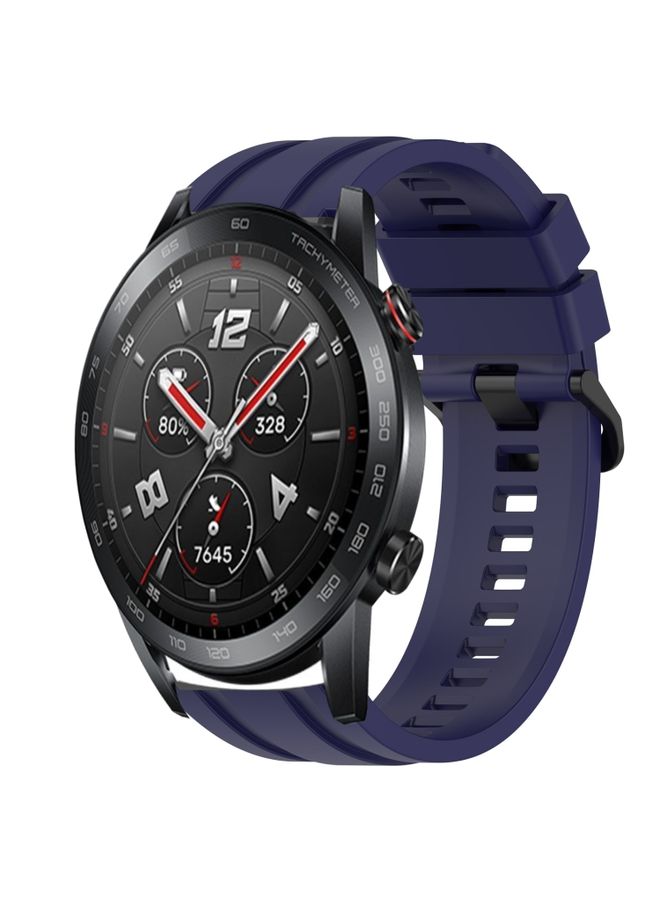 Replacement Strap For Huawei Watch GT3 Pro 46mm Long & Short Sports Solid Color Silicone Watch Band Set Midnight Blue 