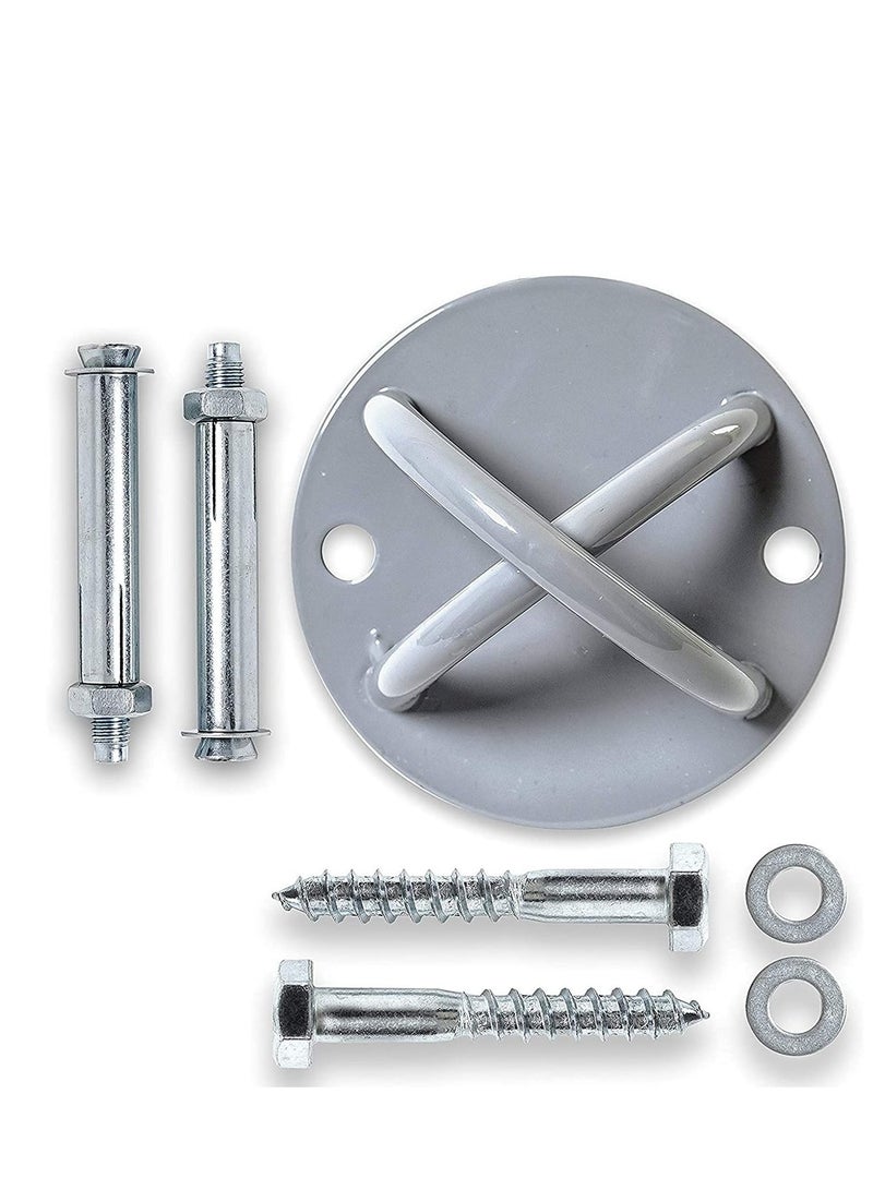 Wall Mount Bracket for X, Yoga Ceiling Mount Suspension Straps for Gymnastic Rings and Aerial Yoga Swing,Silvery.  - Image 1