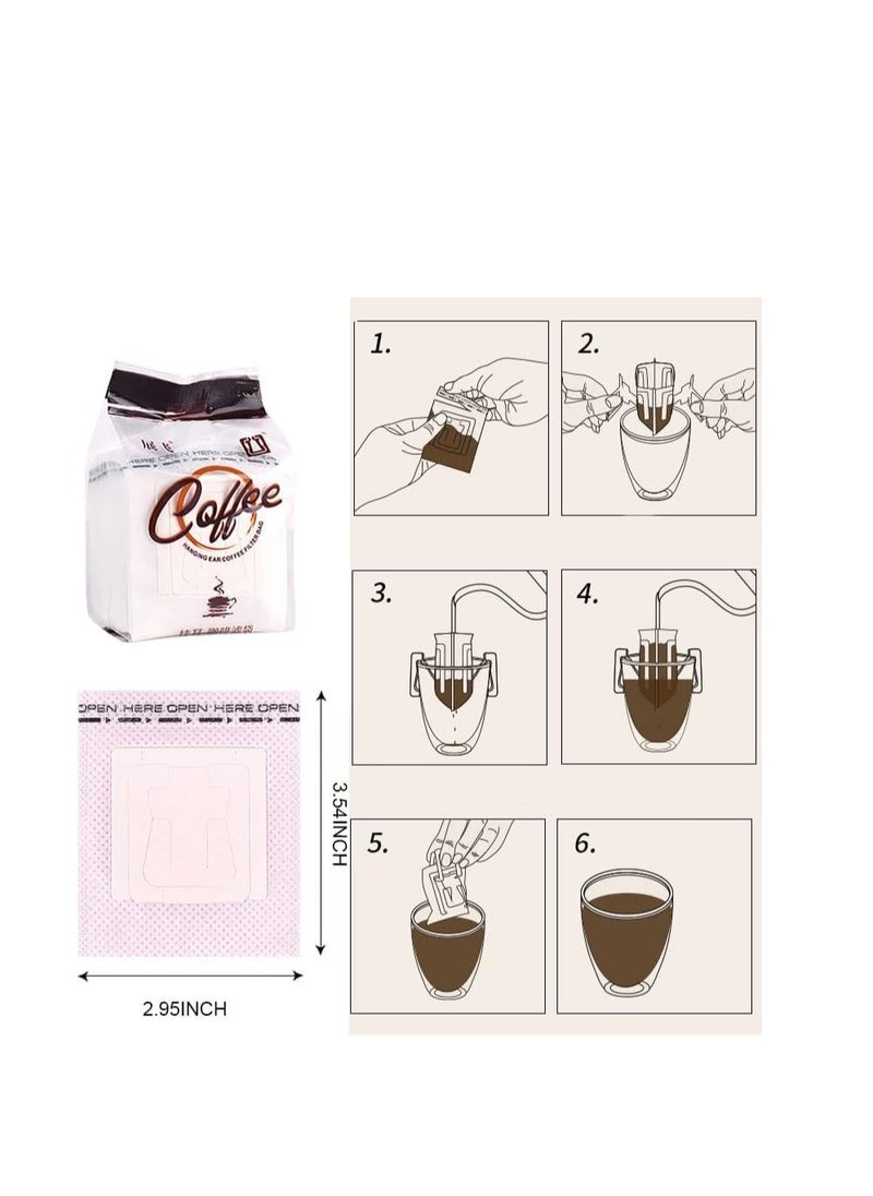 Generic - Manual Coffee Grinder & 50pcs Filter Paper Bags, Portable Hand Crank Coffee Beans Mill with Haning Drip Coffee Bags for Camping Travel, Home Office Coffee Machine Blender with Adjustable Coarseness - Image 1