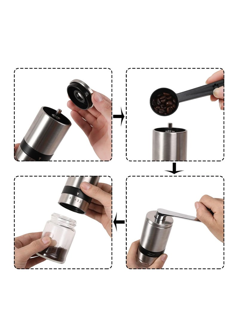 Generic - Manual Coffee Grinder & 50pcs Filter Paper Bags, Portable Hand Crank Coffee Beans Mill with Haning Drip Coffee Bags for Camping Travel, Home Office Coffee Machine Blender with Adjustable Coarseness - Image 1