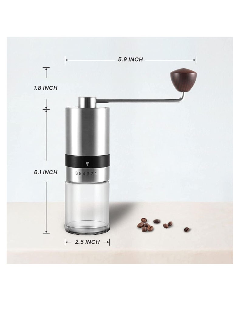 Generic - Manual Coffee Grinder & 50pcs Filter Paper Bags, Portable Hand Crank Coffee Beans Mill with Haning Drip Coffee Bags for Camping Travel, Home Office Coffee Machine Blender with Adjustable Coarseness - Image 1