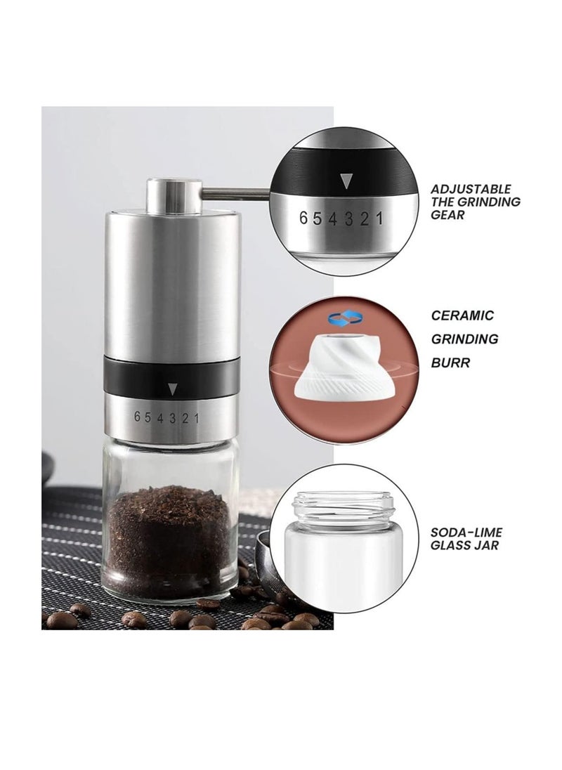 Generic - Manual Coffee Grinder & 50pcs Filter Paper Bags, Portable Hand Crank Coffee Beans Mill with Haning Drip Coffee Bags for Camping Travel, Home Office Coffee Machine Blender with Adjustable Coarseness - Image 1