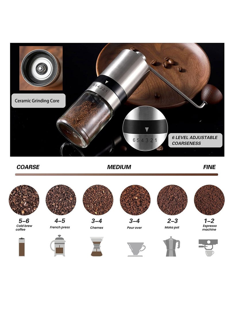 Generic - Manual Coffee Grinder & 50pcs Filter Paper Bags, Portable Hand Crank Coffee Beans Mill with Haning Drip Coffee Bags for Camping Travel, Home Office Coffee Machine Blender with Adjustable Coarseness - Image 1