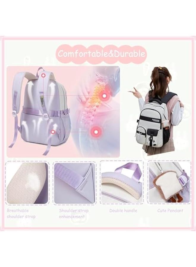 Teen Girls' Backpack for School Color-blocking Sports Kids Backpack for Teens Middle School Students Bookbag - Image 5