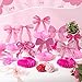Weekgrat 9 Pcs Pink Bow Honeycomb Centerpieces Coquette Party Decorations 3D Hot Pink Bow Table Topper for Wedding Bachelorette Bridal Shower Women Birthday Party Supplies - Image 4