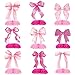 Weekgrat 9 Pcs Pink Bow Honeycomb Centerpieces Coquette Party Decorations 3D Hot Pink Bow Table Topper for Wedding Bachelorette Bridal Shower Women Birthday Party Supplies - Image 2