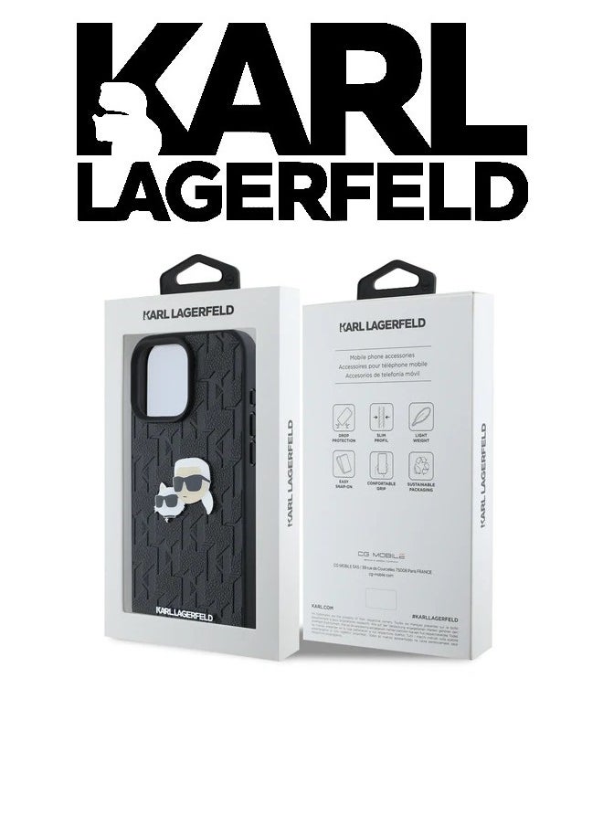 CG MOBILE iPhone 15 Pro Max Back Case, Original Logo and Leather Design, Approved by Global Brand (KARL LAGERFELD) by CG Mobile, Black  - Image 5