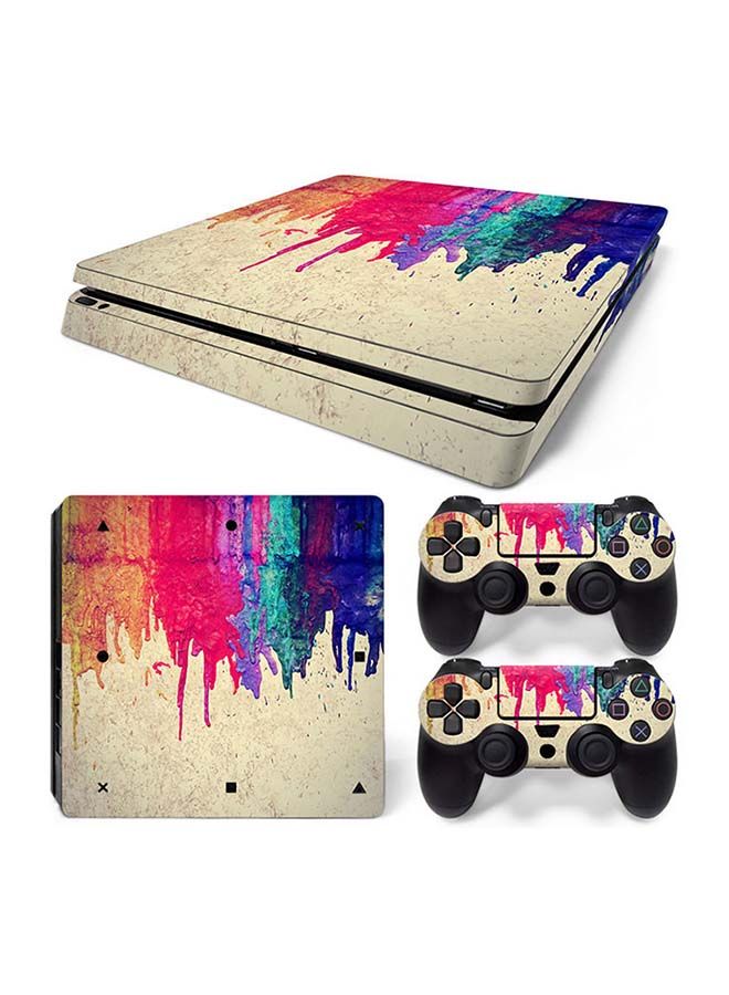 NIBEMINENT Console And Controller Decal Sticker Set For PlayStation 4 Slim