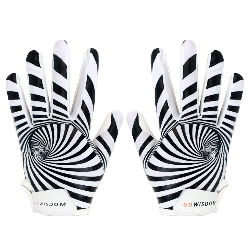 GOWISDOM Youth Football Gloves, High Silicone Grip Receiver Gloves with Super Stick for Kids, White, M/L(6-6.5 inch) - Image 5