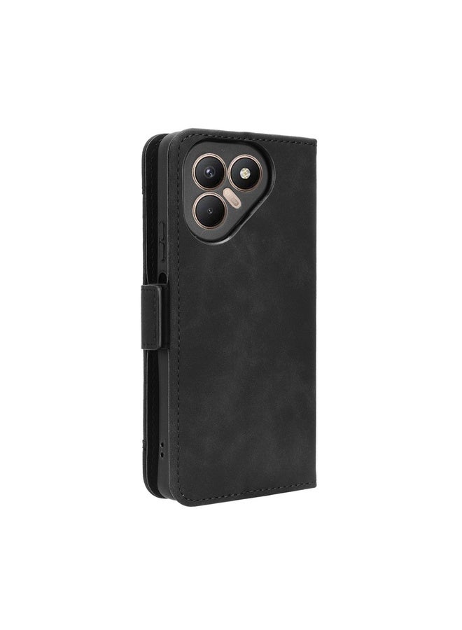 HuHa For Tecno Pova 7 4G Skin Feel Calf Texture Card Slots Leather Phone Case(Black) - Image 3